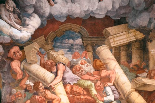 Palazzo Te, Mantua. Fresko in der Sala dei Giganti